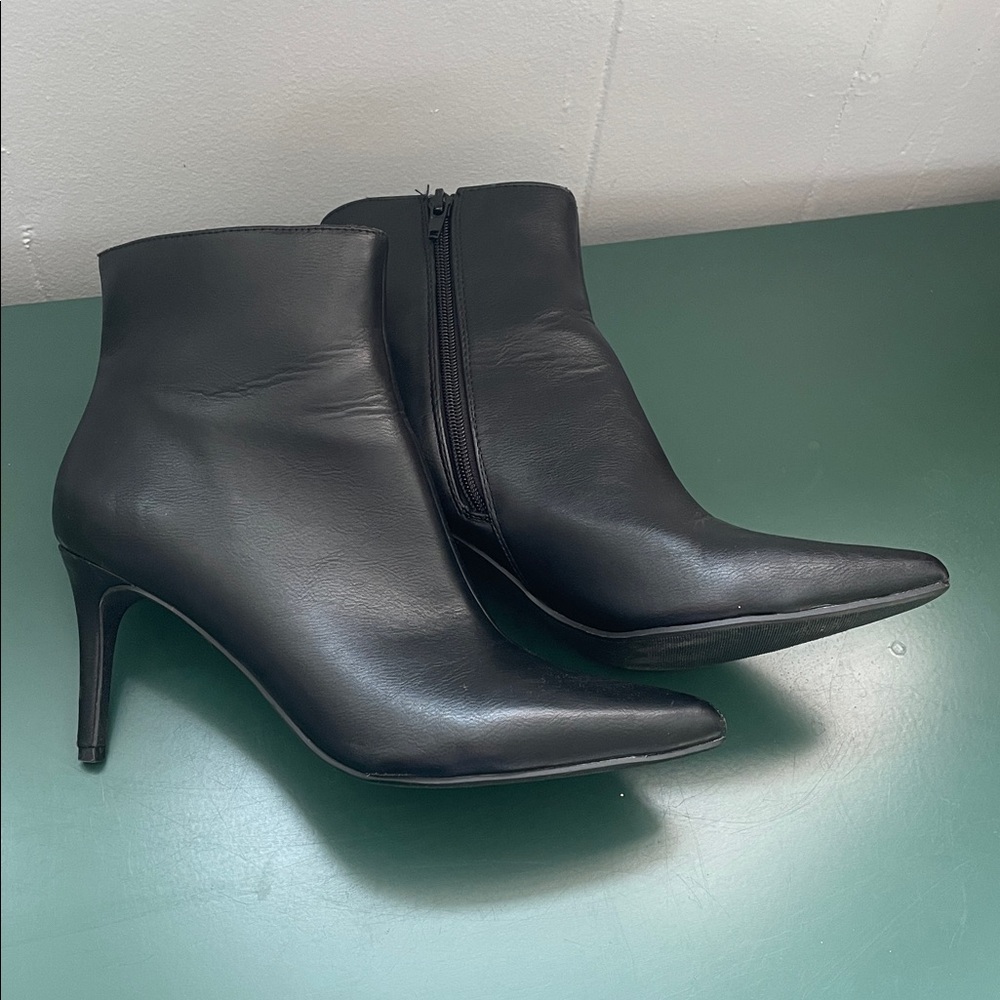 Black Leather Ankle Boots